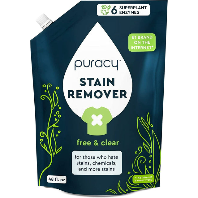 Puracy Laundry Stain Remover Refill, Free & Clear, 48 fl.oz. U8